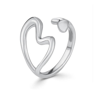 Кольцо безразмерное Love в белом золоте