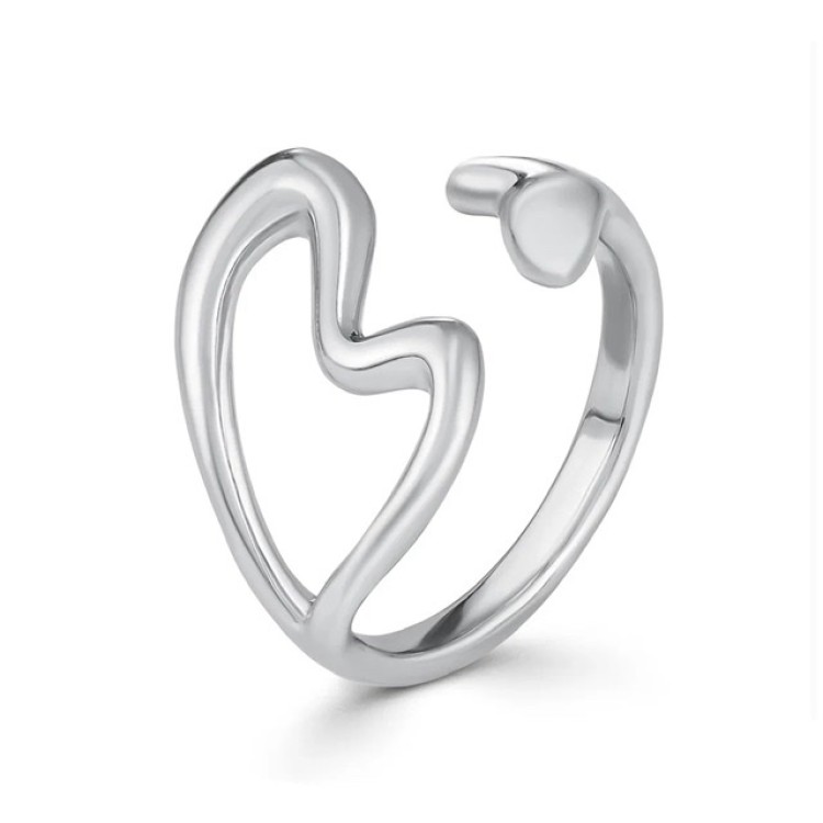 Кольцо безразмерное Love в белом золоте Meduza Crystal