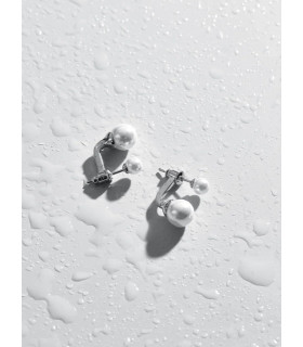 Серьги Диор с жемчугом Майорка серебристые