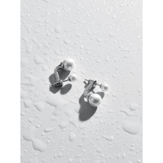 Серьги Диор с жемчугом Майорка серебристые