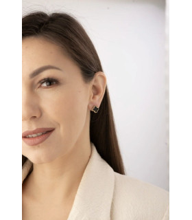 Серьги Ванклиф золотистые с цирконом 