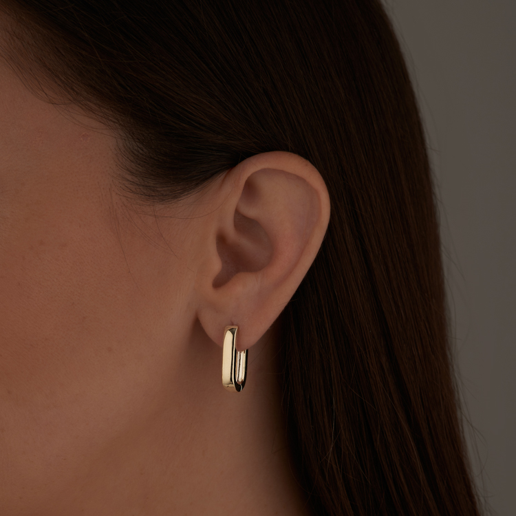 Серьги Скобы широкие в бронзе Meduza Crystal