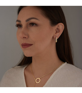 Серьги Скобы широкие в золоте