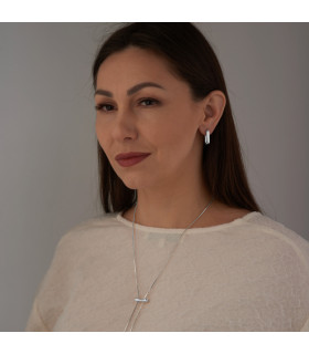 Серьги Скобы широкие в серебре