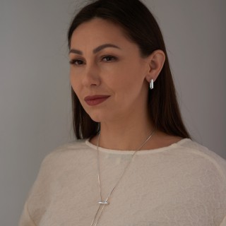 Серьги Скобы широкие в серебре