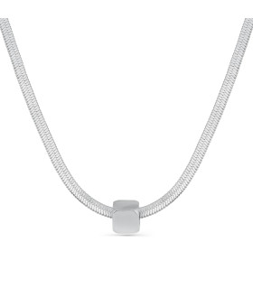 Подвеска куб серебристая