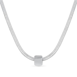 Подвеска куб серебристая