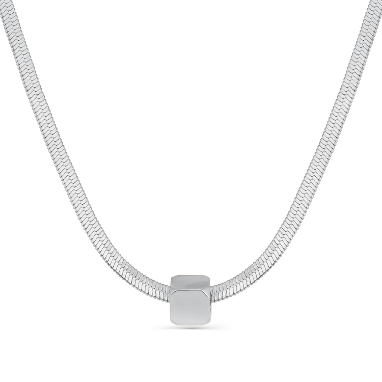 Подвеска куб серебристая Meduza Crystal