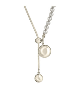 Подвеска бегунок жемчуг в бронзе