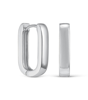 Серьги Скобы широкие в серебре