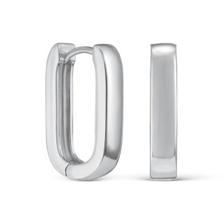 Серьги Скобы широкие в серебре