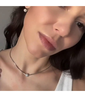 Подвеска Шар с россыпью цирконов в белом золоте 