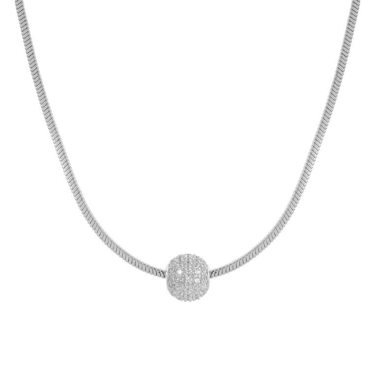 Подвеска Шар с россыпью цирконов в белом золоте Meduza Crystal