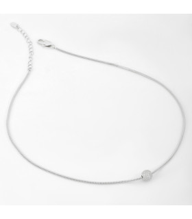 Подвеска Шар с россыпью цирконов в белом золоте 