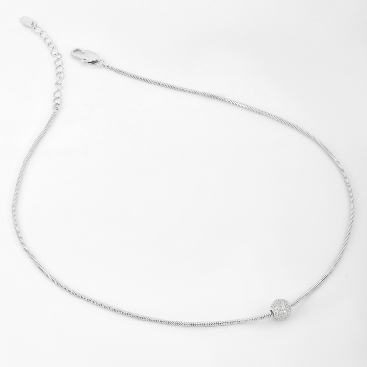 Подвеска Шар с россыпью цирконов в белом золоте Meduza Crystal