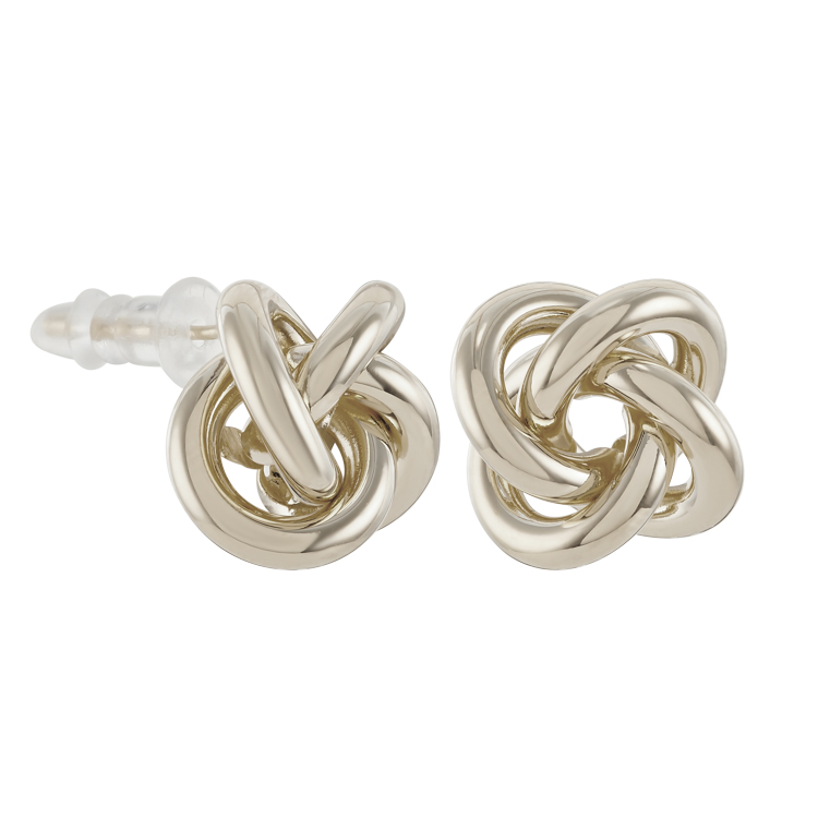 Серьги узелок кофейное золото Meduza Crystal