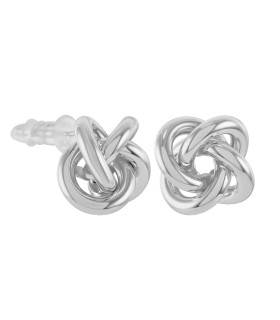 Серьги узелок серебристые