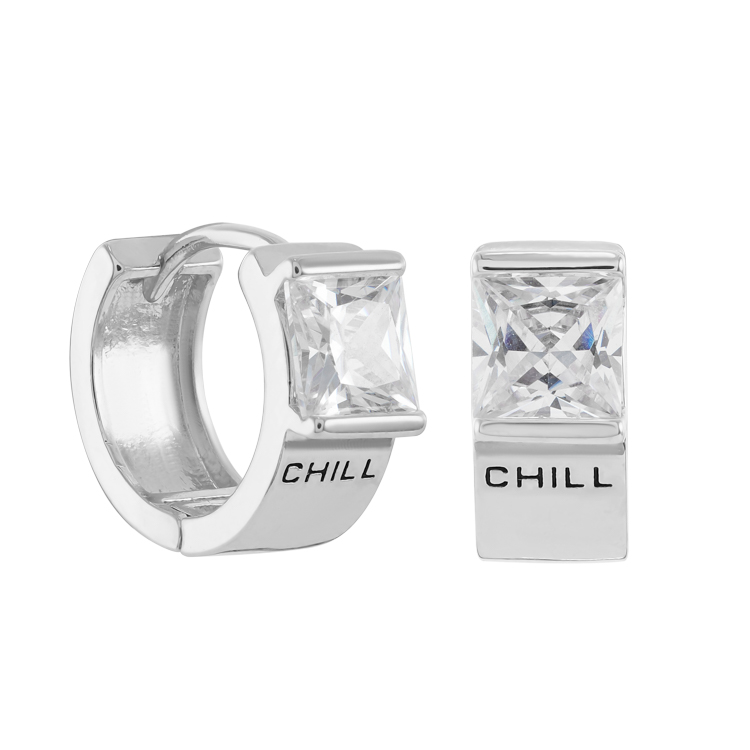 Серьги Чил в белом золоте Meduza Crystal