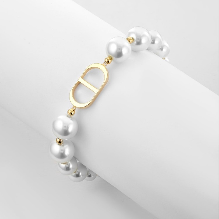 Браслет Диор с жемчугом Майорка в золоте Meduza Crystal