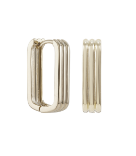 Серьги скобы тройные в кофейном цвете