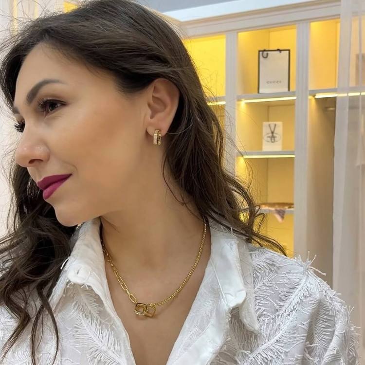 Серьги картье в золоте Meduza Crystal