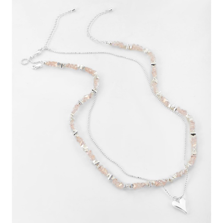 Колье двойное из шпинели розовая Meduza Crystal