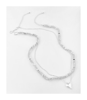 Колье двойное из шпинели белая