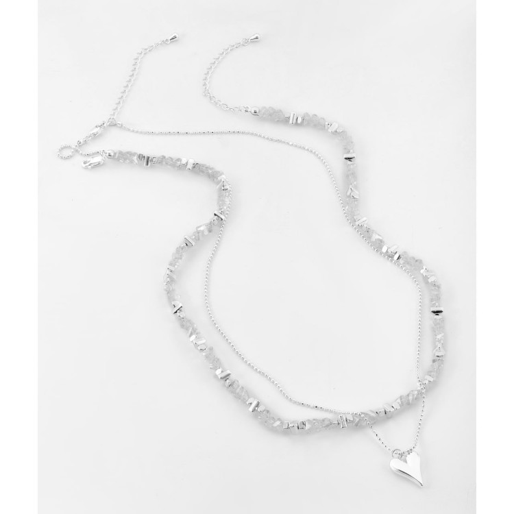 Колье двойное из шпинели белая Meduza Crystal