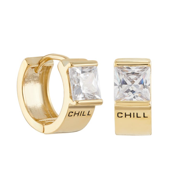 Серьги Чил в золоте Meduza Crystal