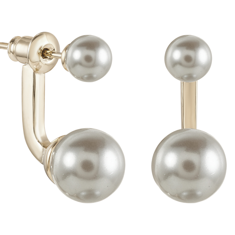 Серьги Диор с жемчугом Майорка в кофейном цвете