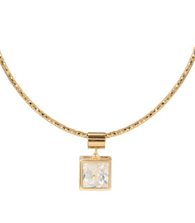 Подвеска с белым цирконом в золоте 