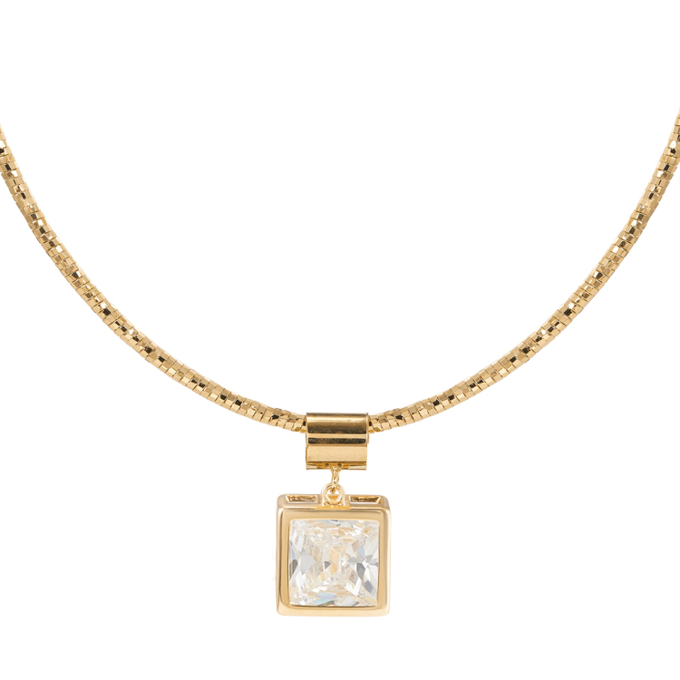 Подвеска с белым цирконом в золоте Meduza Crystal