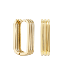 Серьги скобы тройные в золоте