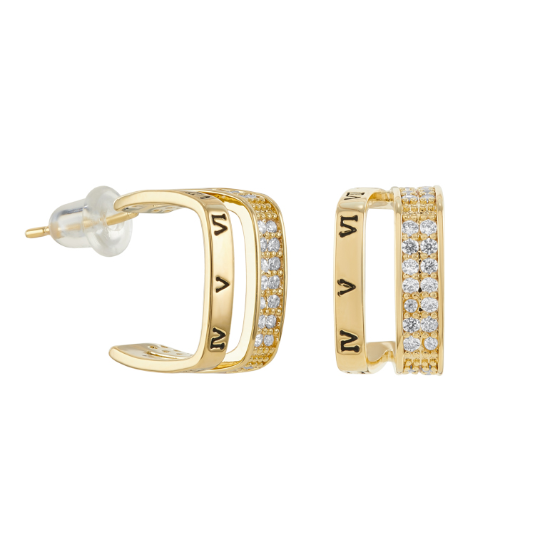 Серьги картье в золоте Meduza Crystal