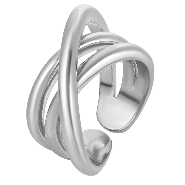 Кольцо Тройное в белом золоте Meduza Crystal