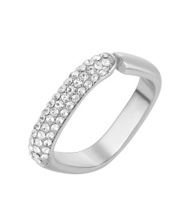 Кольцо с цирконами в белом золоте