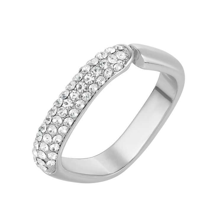 Кольцо с цирконами в белом золоте Meduza Crystal
