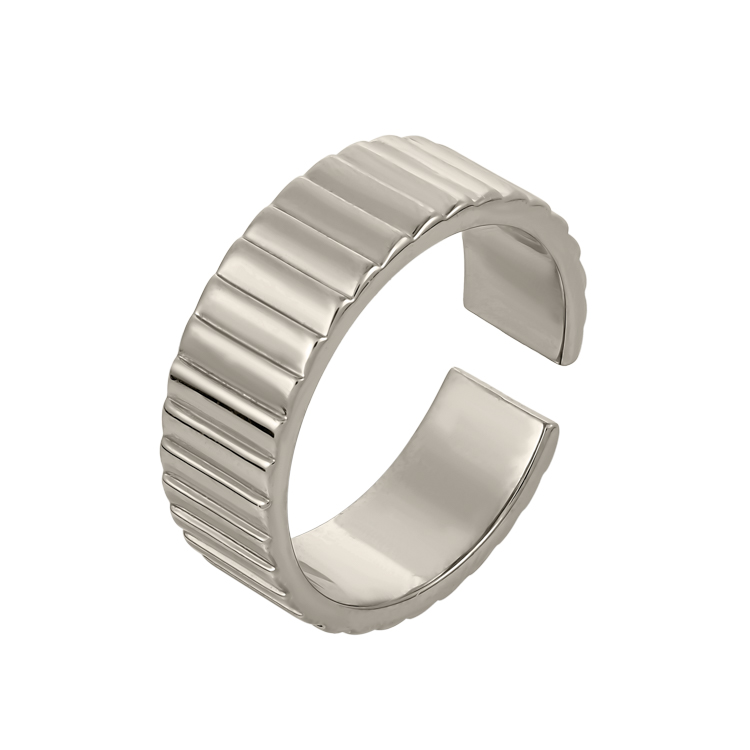 Кольцо ребристое в бронзе безразмерное Meduza Crystal