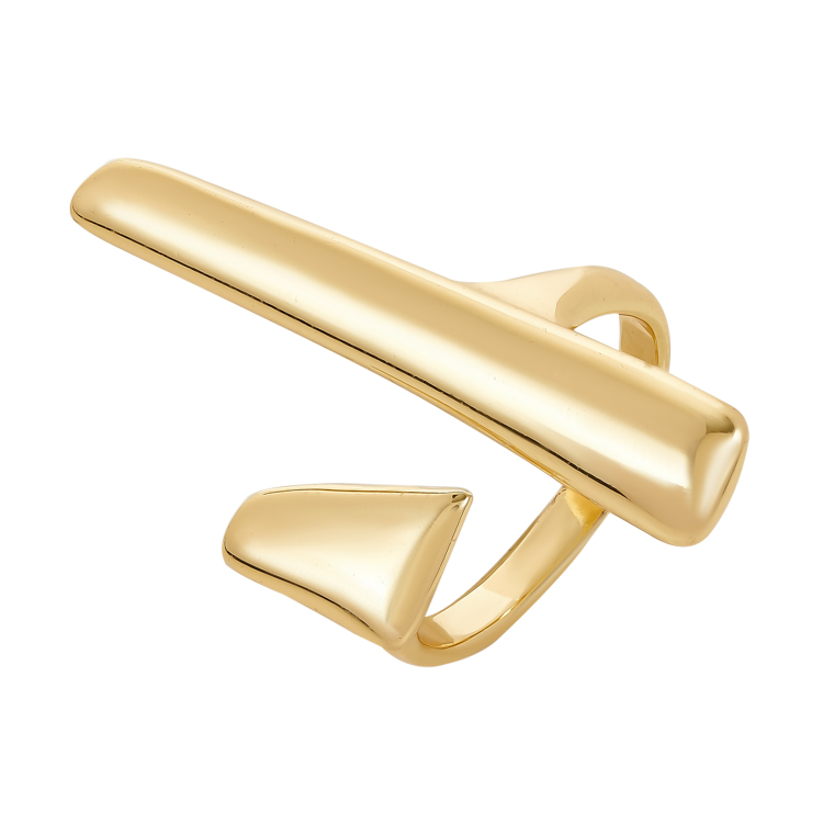 Кольцо Безразмерное асимметрия в золоте Meduza Crystal