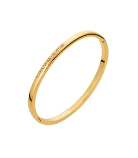 Браслет узкий с гравировкой "Следуй за мечтой" в золоте