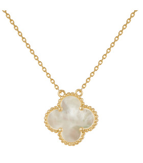 Подвеска Ванклиф с перламутром в золоте лепесток 1,5 см