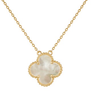 Подвеска Ванклиф с перламутром в золоте лепесток 1,5 см