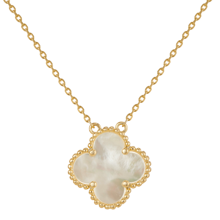 Подвеска Ванклиф с перламутром в золоте лепесток 1,5 см Meduza Crystal