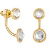 Серьги джекеты с камнем в золоте Meduza Crystal
