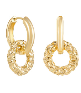 Серьги Мятые колечки в золоте