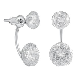 Серьги паутинка в белом золоте