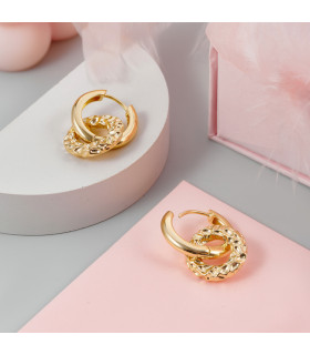 Серьги Мятые колечки в золоте