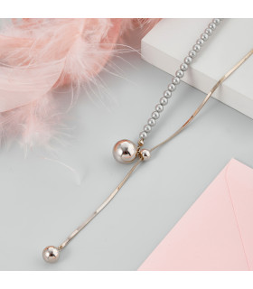 Подвеска бегунок жемчуг в бронзе