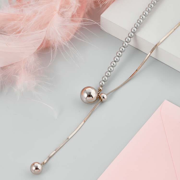 Подвеска бегунок жемчуг в бронзе Meduza Crystal