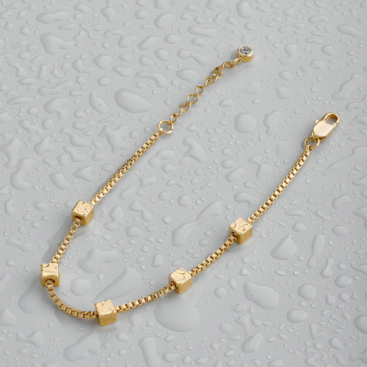 Браслет кубиками в золоте Meduza Crystal